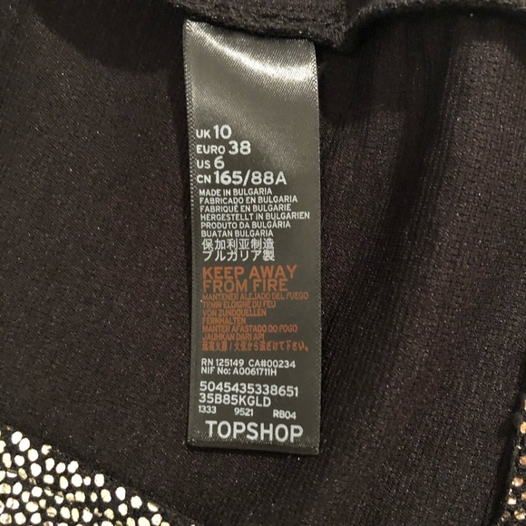 TopShop gold and black fitted midi dress - Picture 8 of 8